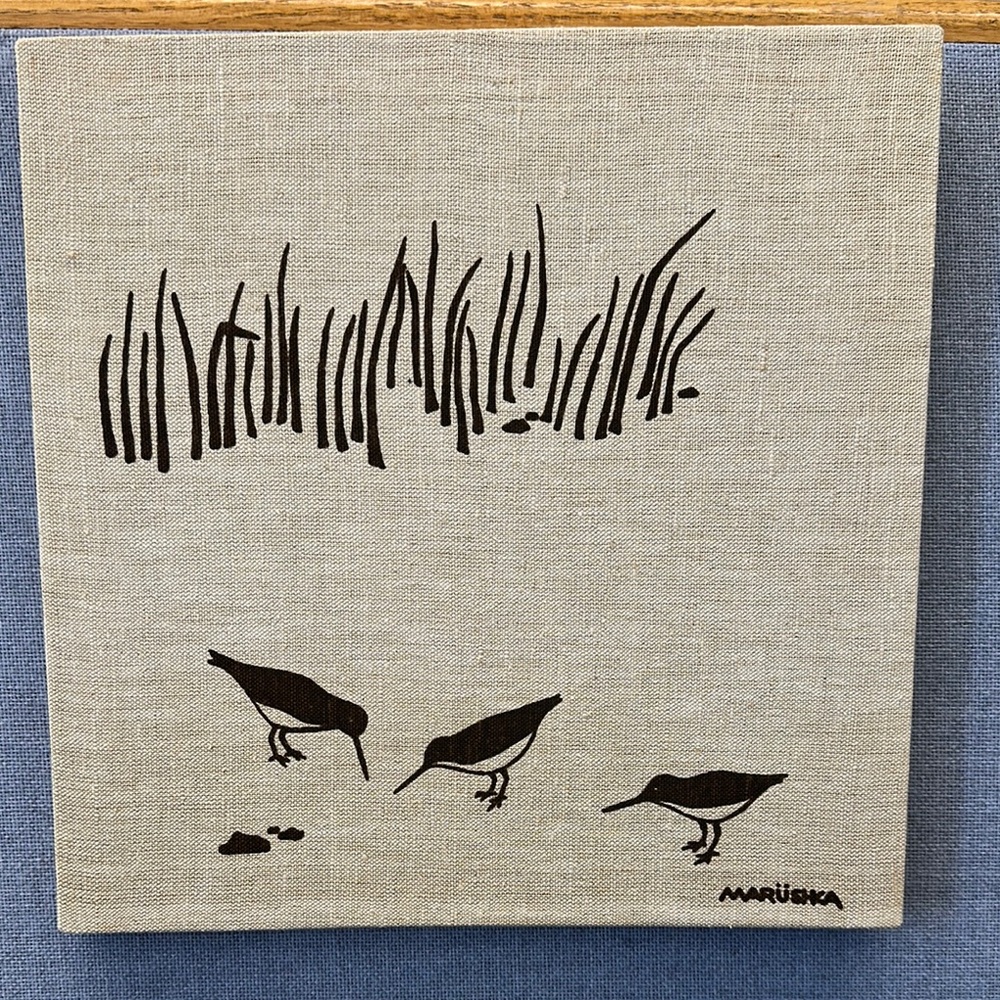 Marushka Signed Vintage 1970s Bird Canvas Art